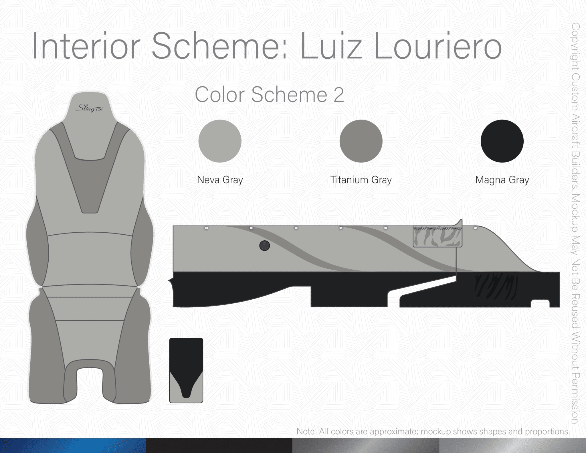 Aircraft custom interior mockup