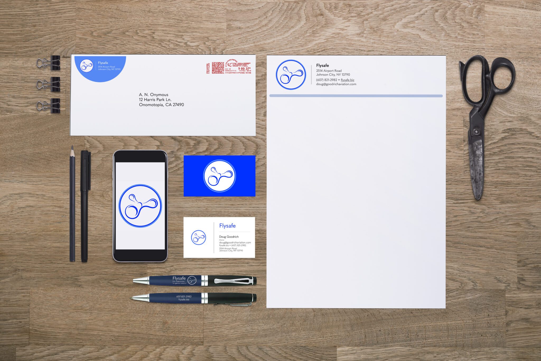 Flysafe Stationery Mockup